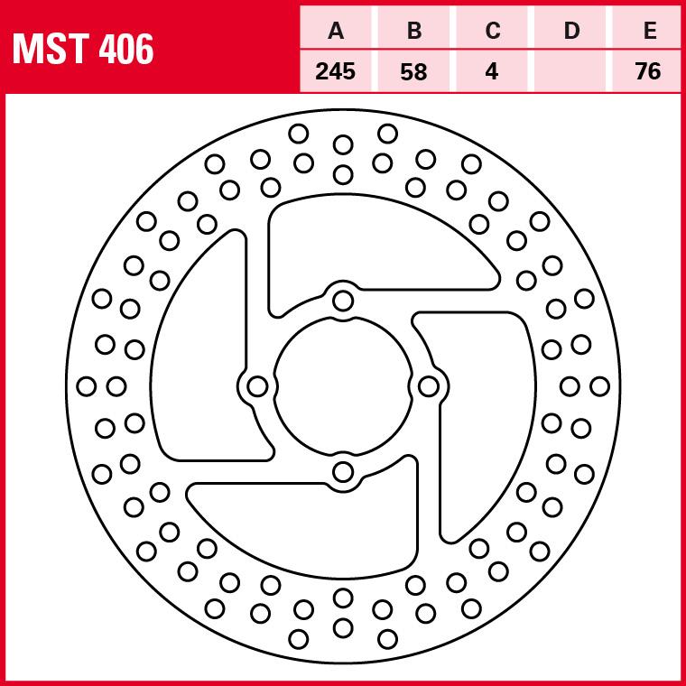 TRW Lucas Bremsscheibe Street starr MST406 245/58/76/4mm von TRW Lucas