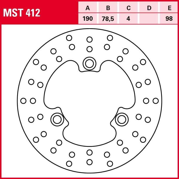 TRW Lucas Bremsscheibe Street starr MST412 190/78,5/98/4mm von TRW Lucas