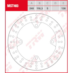 TRW Lucas Bremsscheibe Street starr MST483 240/116,3/136/5mm von TRW Lucas