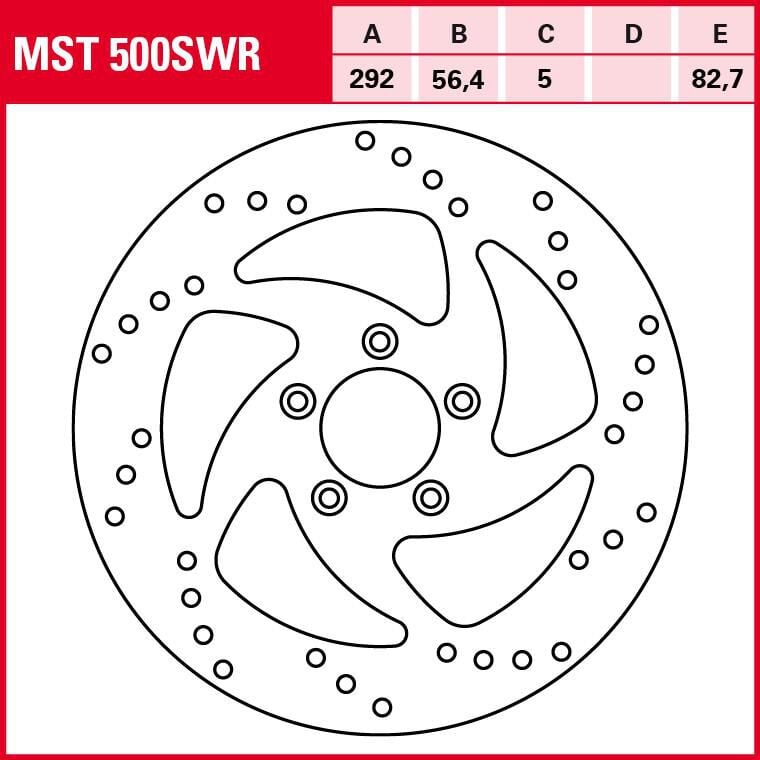 TRW Lucas Bremsscheibe Street starr MST500SWR 292/56,4/82,7/5mm von TRW Lucas