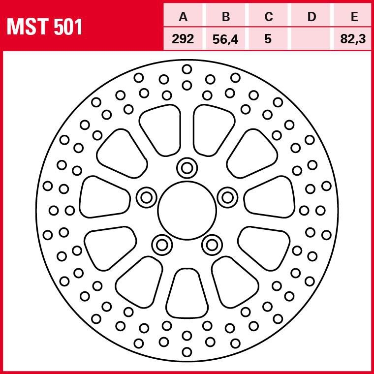 TRW Lucas Bremsscheibe Street starr MST501 292/56,4/82,3/5mm von TRW Lucas