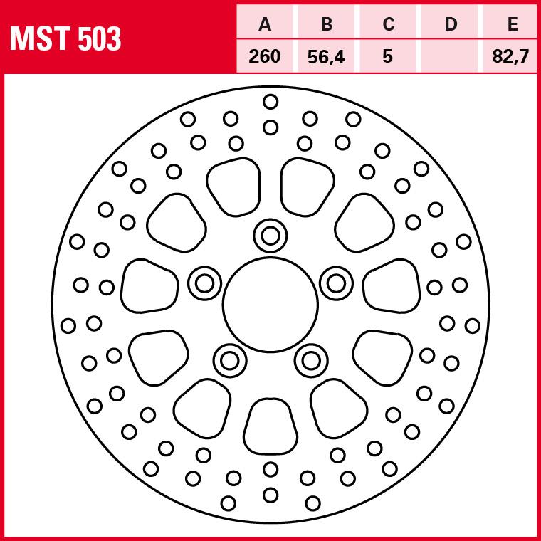 TRW Lucas Bremsscheibe Street starr MST503 260/56,4/82,7/5mm von TRW Lucas