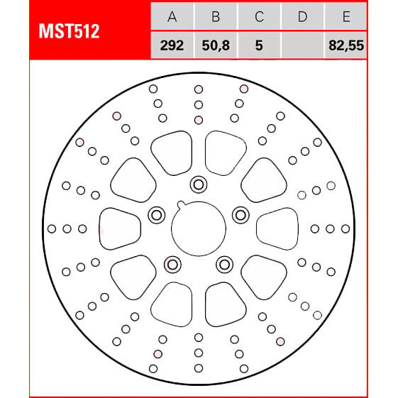 TRW Lucas Bremsscheibe Street starr MST512 292/50,8/82,55/5mm von TRW Lucas