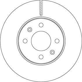 2x TRW Bremsscheibe Ø256mm Höhe: 43.7mm Dicke: 22mm Lochkreis-Ø: 100mm Belüftet || DF6794 von TRW