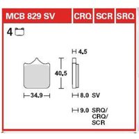 Bremsbelagsatz TRW MCB829SCR Keine Straßenzulassung von Trw