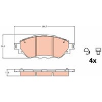 Bremsbelagsatz TRW GDB2196, Vorne von Trw