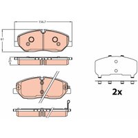 Bremsbelagsatz TRW GDB2227, Vorne von Trw