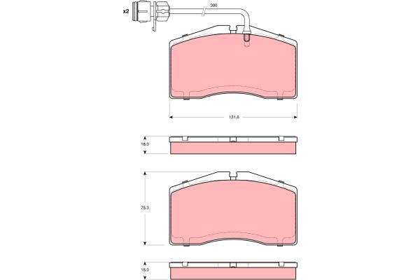 Bremsbelagsatz, Scheibenbremse Vorderachse TRW GDB1506 von TRW