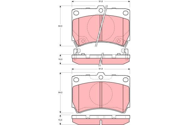 Bremsbelagsatz, Scheibenbremse Vorderachse TRW GDB3206 von TRW