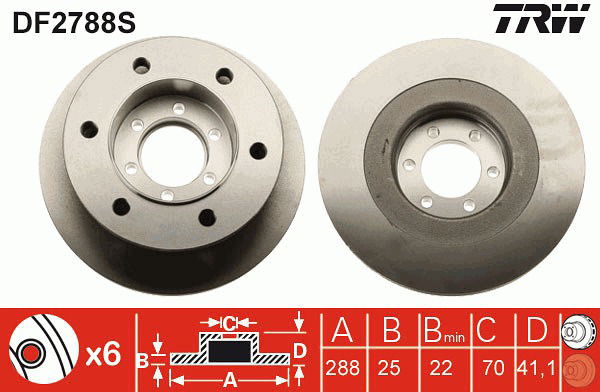 Bremsscheibe Vorderachse TRW DF2788S von TRW