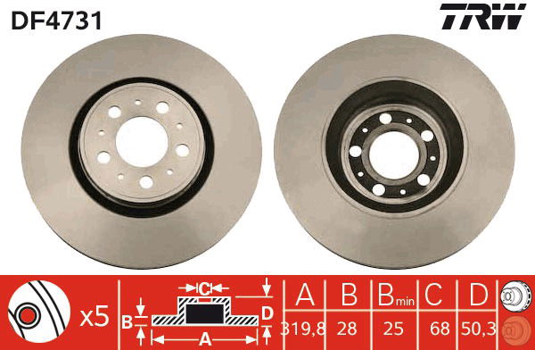 Bremsscheibe Vorderachse TRW DF4731 von TRW