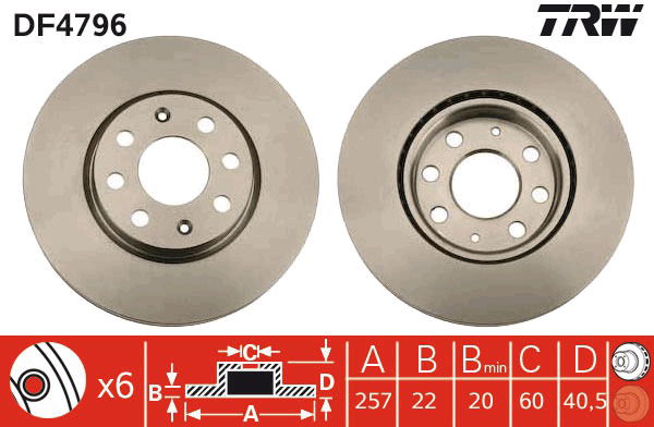 Bremsscheibe Vorderachse TRW DF4796 von TRW