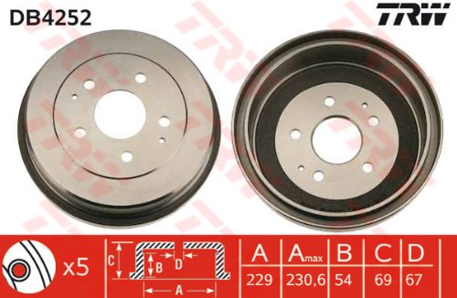 Set 2x Bremstrommel Hinten Kompatibel mit Daihatsu Terios J1 J2 F7 1997-> von Autoteile Gocht von TRW