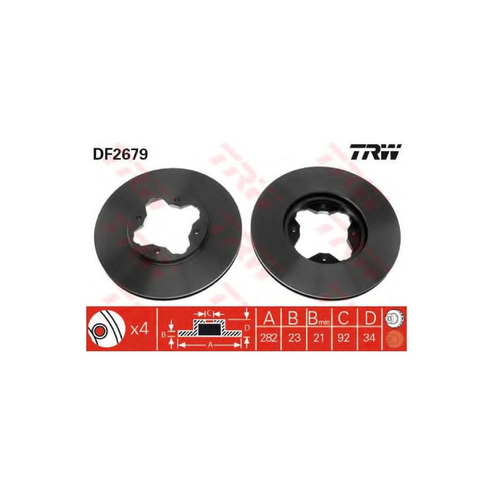 TRW Automotive AfterMarket DF2679 Bremsscheibe - (Paar) von TRW