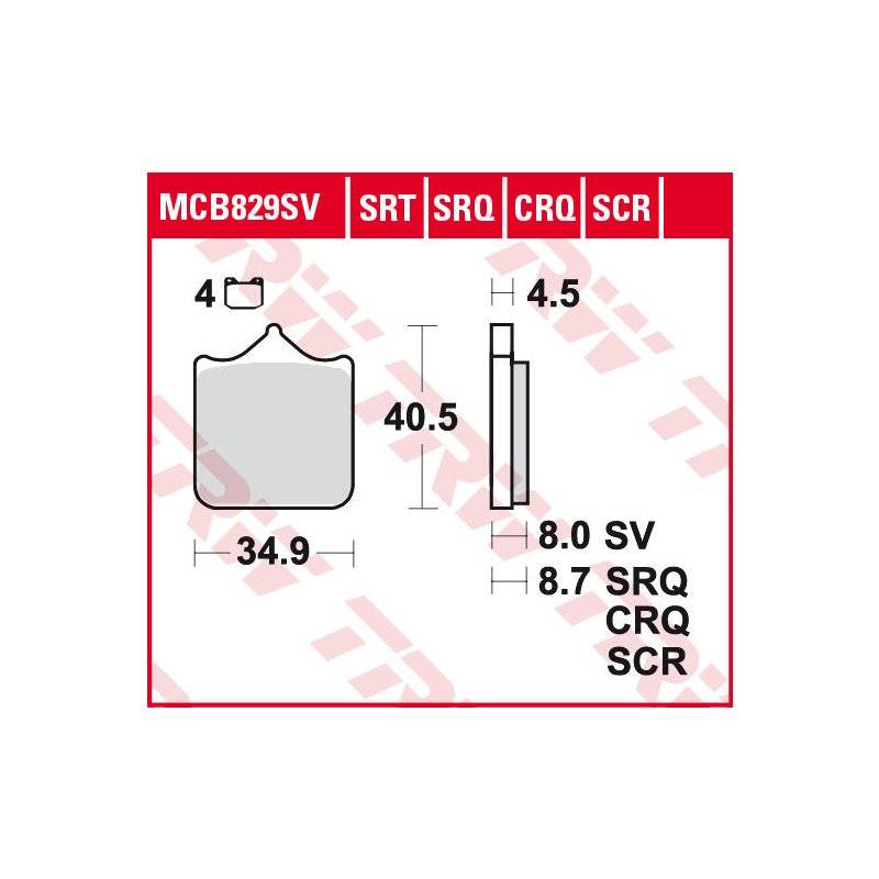 TRW Bremsbeläge Sinter Track MCB829SRT von TRW