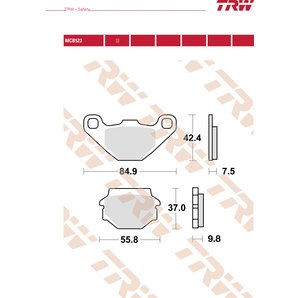 TRW Bremsbeläge organisch ECE R90 homologiert von TRW