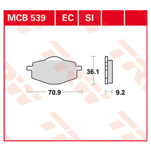 TRW Bremsbeläge organisch ECE R90 homologiert von TRW