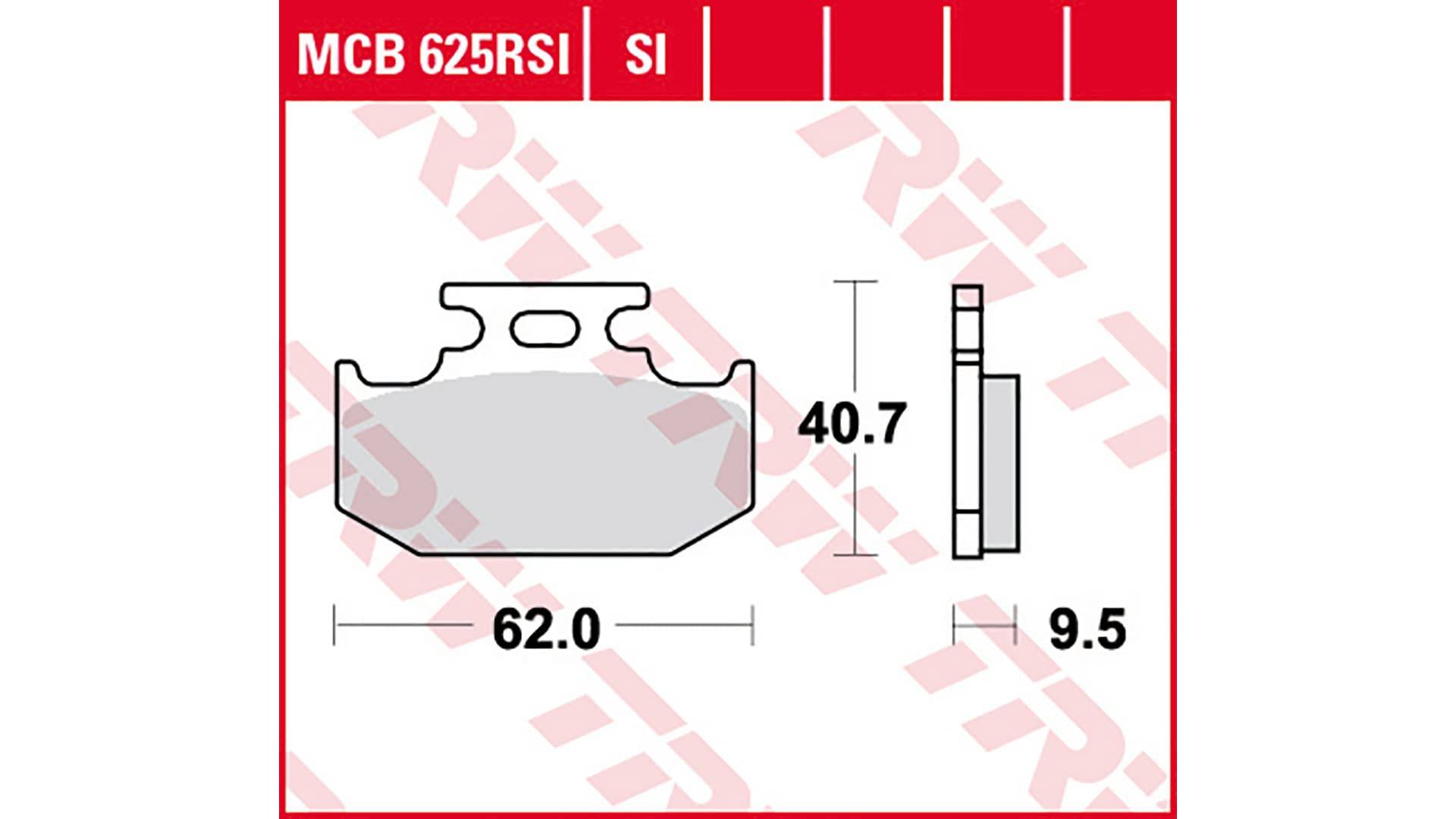 TRW Bremsbelag Typ SI Sintermetall mit ABE, Bremsbelag "MCB 625" Satz von TRW