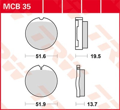 TRW Bremsbelagsatz MCB35 Bremsbeläge,Bremsklötze,Bremssteine,Bremsbeläge & Bremsbelagsatz,Bremsklötze & Bremsbelagsatz von TRW