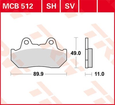 TRW Bremsbelagsatz MCB512 Bremsbeläge,Bremsklötze,Bremssteine,Bremsbeläge & Bremsbelagsatz,Bremsklötze & Bremsbelagsatz von TRW