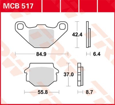 TRW Bremsbelagsatz MCB517 Bremsbeläge,Bremsklötze,Bremssteine,Bremsbeläge & Bremsbelagsatz,Bremsklötze & Bremsbelagsatz von TRW