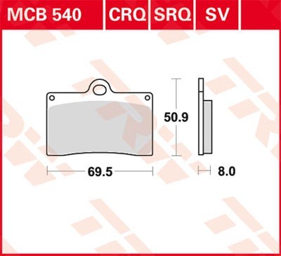 TRW Bremsbelagsatz MCB540 Bremsbeläge,Bremsklötze,Bremssteine,Bremsbeläge & Bremsbelagsatz,Bremsklötze & Bremsbelagsatz von TRW