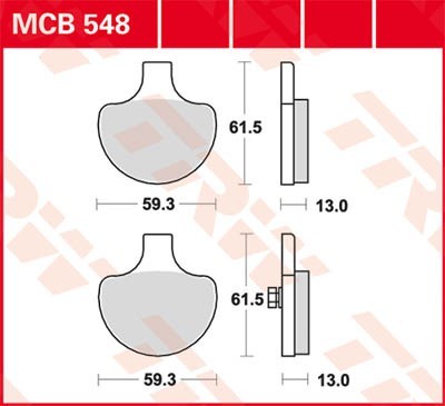 TRW Bremsbelagsatz MCB548 Bremsbeläge,Bremsklötze,Bremssteine,Bremsbeläge & Bremsbelagsatz,Bremsklötze & Bremsbelagsatz von TRW