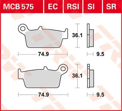 TRW Bremsbelagsatz MCB575EC Bremsbeläge,Bremsklötze,Bremssteine,Bremsbeläge & Bremsbelagsatz,Bremsklötze & Bremsbelagsatz von TRW