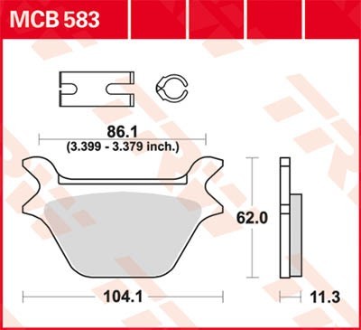 TRW Bremsbelagsatz MCB583 Bremsbeläge,Bremsklötze,Bremssteine,Bremsbeläge & Bremsbelagsatz,Bremsklötze & Bremsbelagsatz von TRW