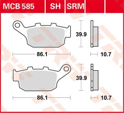 TRW Bremsbelagsatz MCB585 Bremsbeläge,Bremsklötze,Bremssteine,Bremsbeläge & Bremsbelagsatz,Bremsklötze & Bremsbelagsatz von TRW