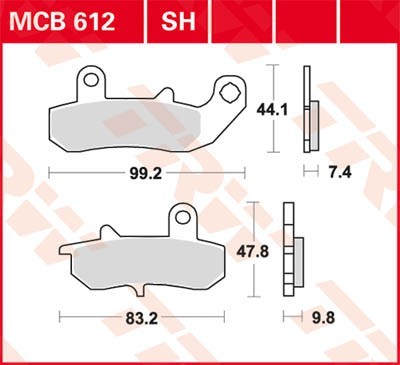 TRW Bremsbelagsatz MCB612 Bremsbeläge,Bremsklötze,Bremssteine,Bremsbeläge & Bremsbelagsatz,Bremsklötze & Bremsbelagsatz von TRW