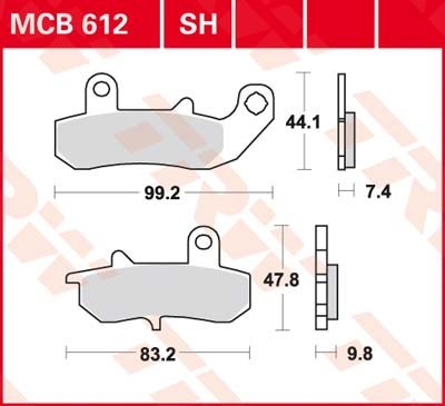 TRW Bremsbelagsatz MCB612SH Bremsbeläge,Bremsklötze,Bremssteine,Bremsbeläge & Bremsbelagsatz,Bremsklötze & Bremsbelagsatz von TRW