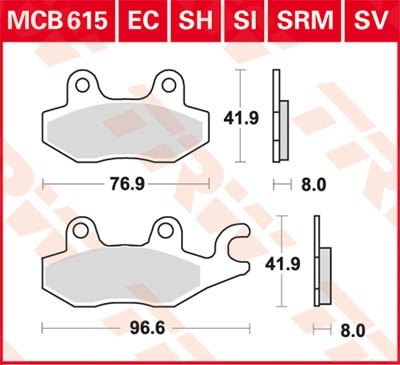 TRW Bremsbelagsatz MCB615 Bremsbeläge,Bremsklötze,Bremssteine,Bremsbeläge & Bremsbelagsatz,Bremsklötze & Bremsbelagsatz von TRW