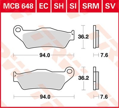 TRW Bremsbelagsatz MCB648EC Bremsbeläge,Bremsklötze,Bremssteine,Bremsbeläge & Bremsbelagsatz,Bremsklötze & Bremsbelagsatz von TRW