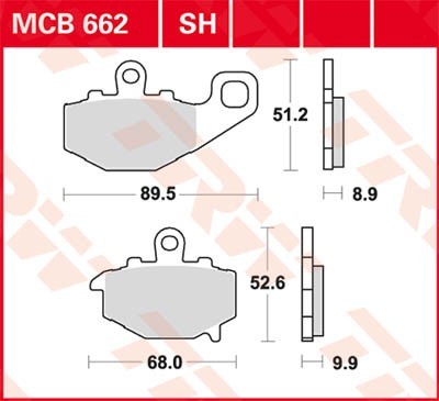 TRW Bremsbelagsatz MCB662SH Bremsbeläge,Bremsklötze,Bremssteine,Bremsbeläge & Bremsbelagsatz,Bremsklötze & Bremsbelagsatz von TRW