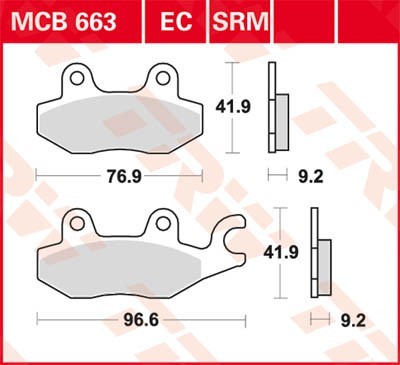 TRW Bremsbelagsatz MCB663 Bremsbeläge,Bremsklötze,Bremssteine,Bremsbeläge & Bremsbelagsatz,Bremsklötze & Bremsbelagsatz von TRW