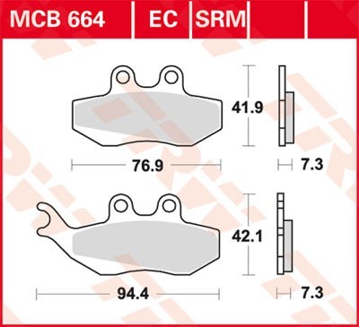 TRW Bremsbelagsatz MCB664 Bremsbeläge,Bremsklötze,Bremssteine,Bremsbeläge & Bremsbelagsatz,Bremsklötze & Bremsbelagsatz von TRW