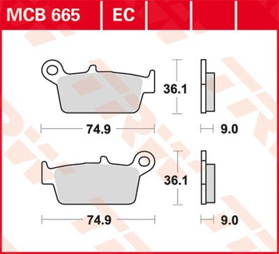 TRW Bremsbelagsatz MCB665EC Bremsbeläge,Bremsklötze,Bremssteine,Bremsbeläge & Bremsbelagsatz,Bremsklötze & Bremsbelagsatz von TRW