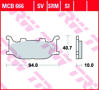 TRW Bremsbelagsatz MCB666 Bremsbeläge,Bremsklötze,Bremssteine,Bremsbeläge & Bremsbelagsatz,Bremsklötze & Bremsbelagsatz von TRW