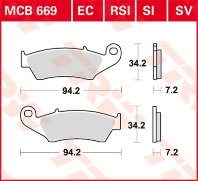 TRW Bremsbelagsatz MCB669SI Bremsbeläge,Bremsklötze,Bremssteine,Bremsbeläge & Bremsbelagsatz,Bremsklötze & Bremsbelagsatz von TRW