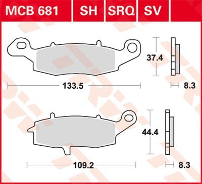 TRW Bremsbelagsatz MCB681SH Bremsbeläge,Bremsklötze,Bremssteine,Bremsbeläge & Bremsbelagsatz,Bremsklötze & Bremsbelagsatz von TRW