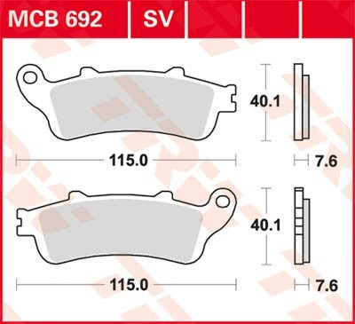 TRW Bremsbelagsatz MCB692 Bremsbeläge,Bremsklötze,Bremssteine,Bremsbeläge & Bremsbelagsatz,Bremsklötze & Bremsbelagsatz von TRW