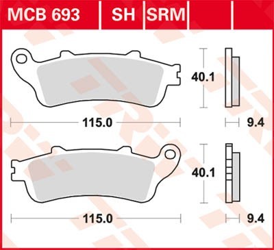 TRW Bremsbelagsatz MCB693SRM Bremsbeläge,Bremsklötze,Bremssteine,Bremsbeläge & Bremsbelagsatz,Bremsklötze & Bremsbelagsatz von TRW