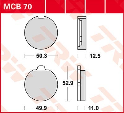 TRW Bremsbelagsatz MCB70 Bremsbeläge,Bremsklötze,Bremssteine,Bremsbeläge & Bremsbelagsatz,Bremsklötze & Bremsbelagsatz von TRW