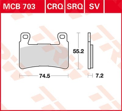 TRW Bremsbelagsatz MCB703SV Bremsbeläge,Bremsklötze,Bremssteine,Bremsbeläge & Bremsbelagsatz,Bremsklötze & Bremsbelagsatz von TRW