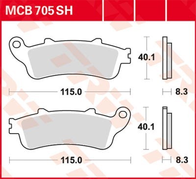 TRW Bremsbelagsatz MCB705SH Bremsbeläge,Bremsklötze,Bremssteine,Bremsbeläge & Bremsbelagsatz,Bremsklötze & Bremsbelagsatz von TRW