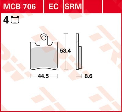 TRW Bremsbelagsatz MCB706 Bremsbeläge,Bremsklötze,Bremssteine,Bremsbeläge & Bremsbelagsatz,Bremsklötze & Bremsbelagsatz von TRW