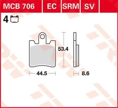 TRW Bremsbelagsatz MCB706SV Bremsbeläge,Bremsklötze,Bremssteine,Bremsbeläge & Bremsbelagsatz,Bremsklötze & Bremsbelagsatz von TRW