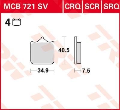 TRW Bremsbelagsatz MCB721CRQ Bremsbeläge,Bremsklötze,Bremssteine,Bremsbeläge & Bremsbelagsatz,Bremsklötze & Bremsbelagsatz von TRW