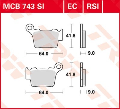 TRW Bremsbelagsatz MCB743EC Bremsbeläge,Bremsklötze,Bremssteine,Bremsbeläge & Bremsbelagsatz,Bremsklötze & Bremsbelagsatz von TRW